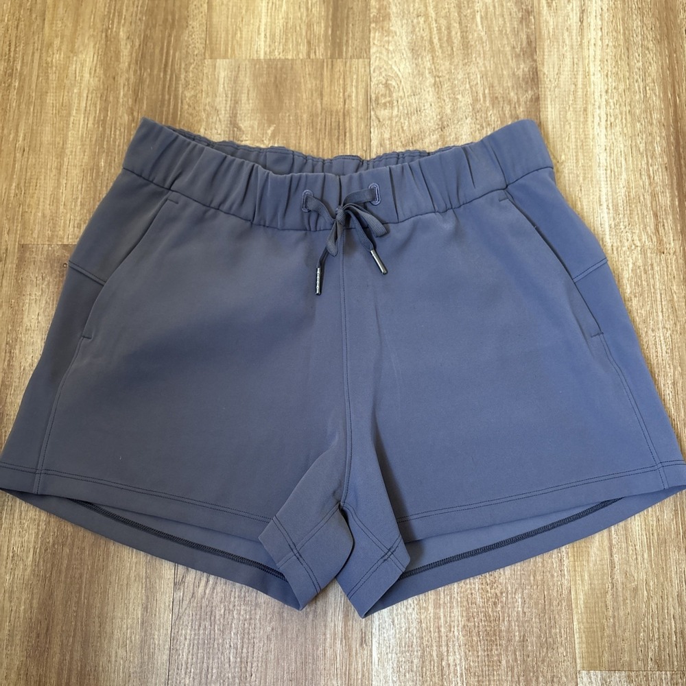 Lululemon‎ Dusty Purple Grey 3" Shorts Tie Waist Size 6